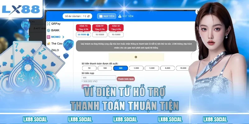 Ví điện tử hỗ trợ thanh toán thuận tiện